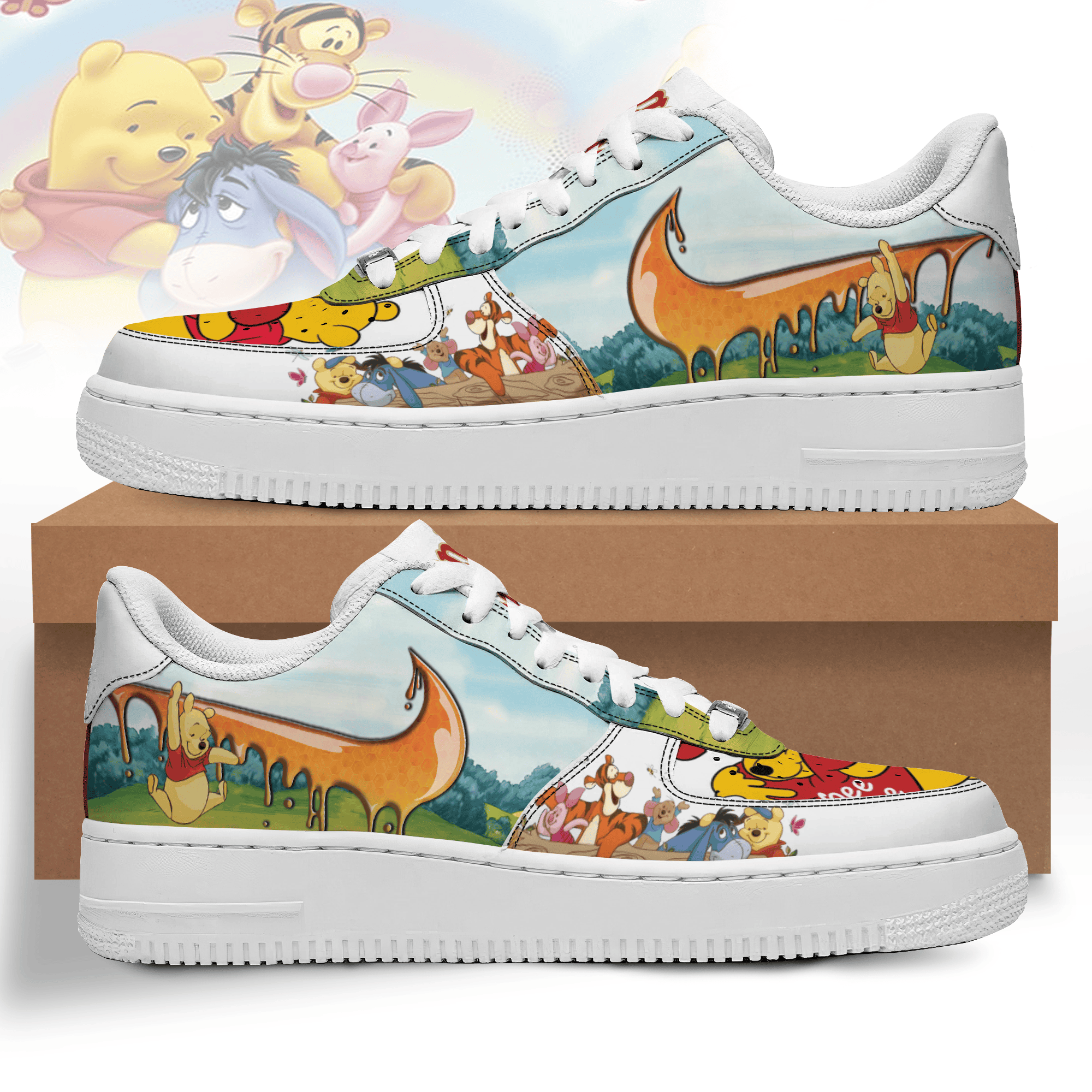 JWFancy Winnie The Pooh Air Low-Top Sneakers Shoes For Men And Women