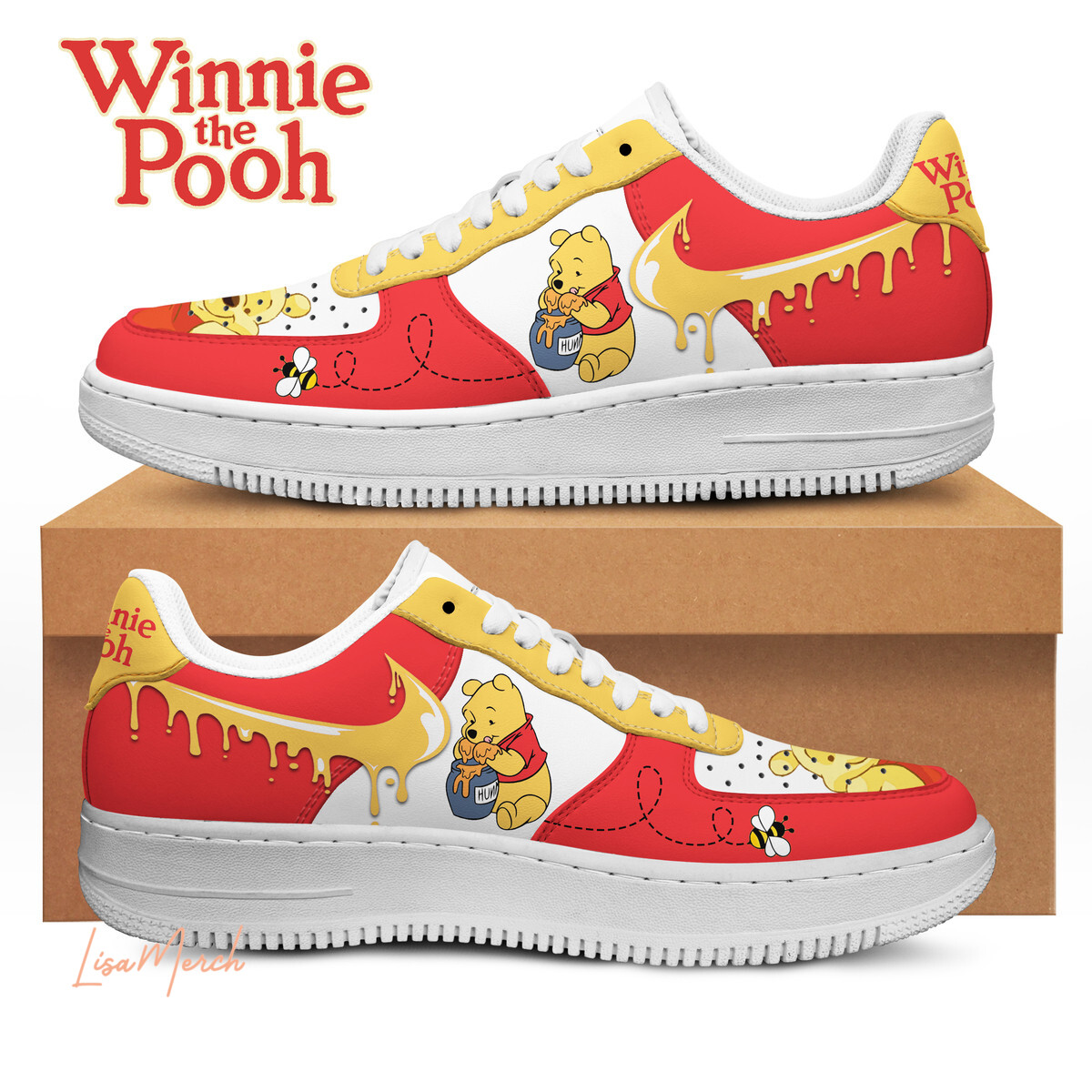 JWFancy Winnie-the-Pooh Air Low-Top Sneakers Shoes For Men And Women