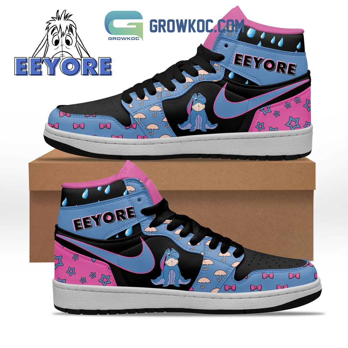 JWFancy Winnie the Pooh AJ1 High Sneakers Shoes For Men And Women
