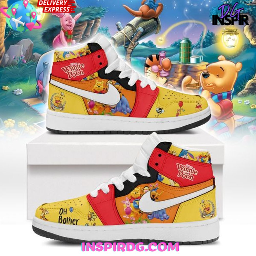 JWFancy Winnie the Pooh AJ1 High Sneakers Shoes For Men And Women
