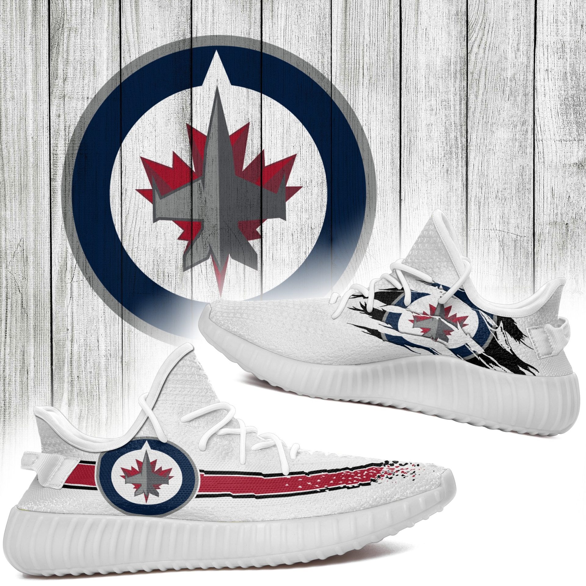 JWFancy Winnipeg Jets Yeezy Boost Shoes For Men And Women