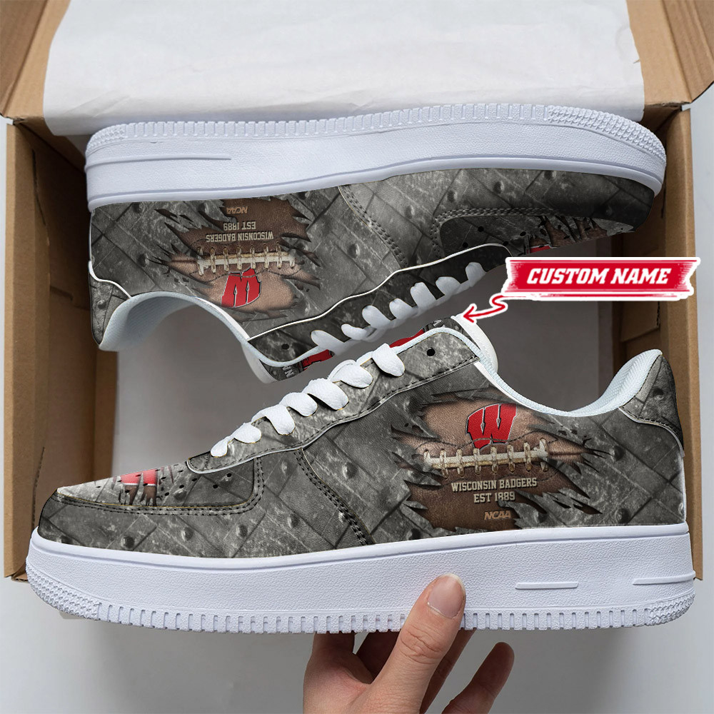 JWFancy Wisconsin Badgers Air Low-Top Sneakers Shoes For Men And Women