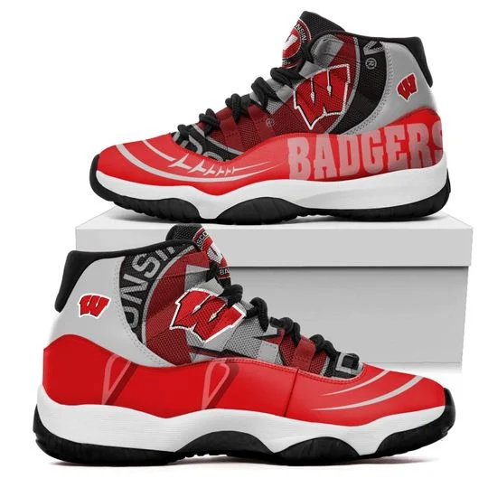 JWFancy Wisconsin Badgers AJ13 Sneakers Shoes For Men And Women