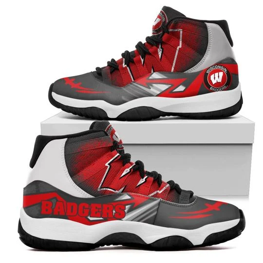 JWFancy Wisconsin Badgers AJ13 Sneakers Shoes For Men And Women
