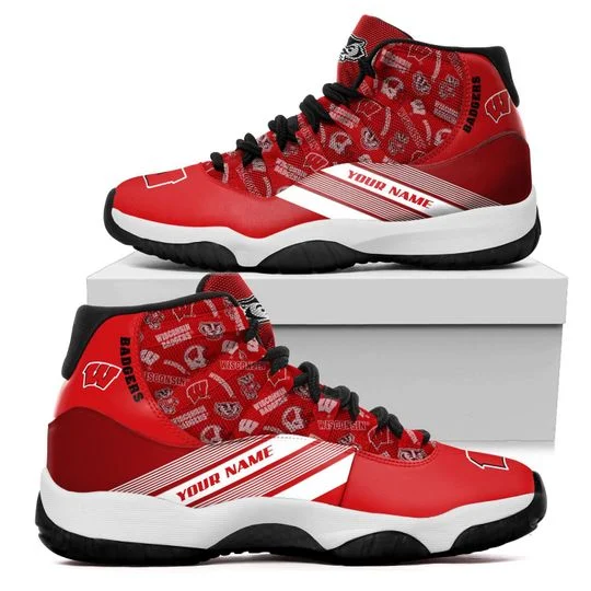 JWFancy Wisconsin Badgers AJ13 Sneakers Shoes For Men And Women