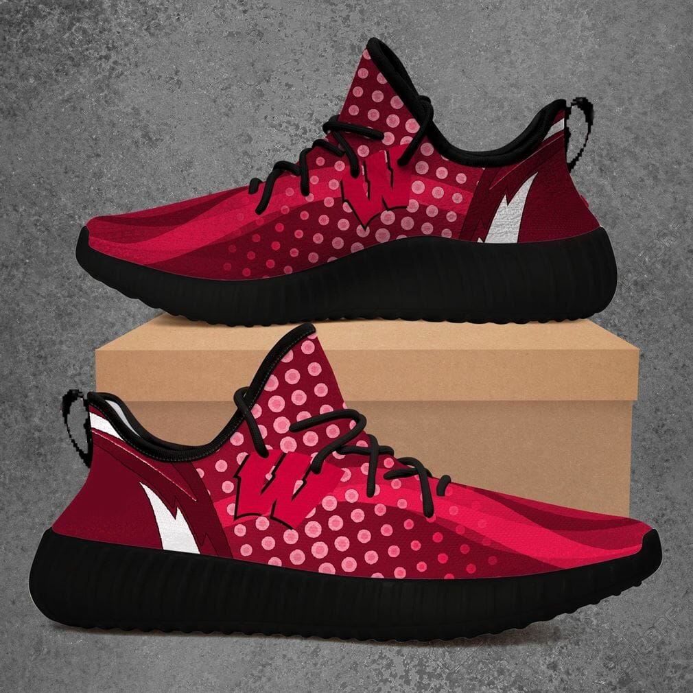JWFancy Wisconsin Badgers Yeezy Boost Shoes For Men And Women
