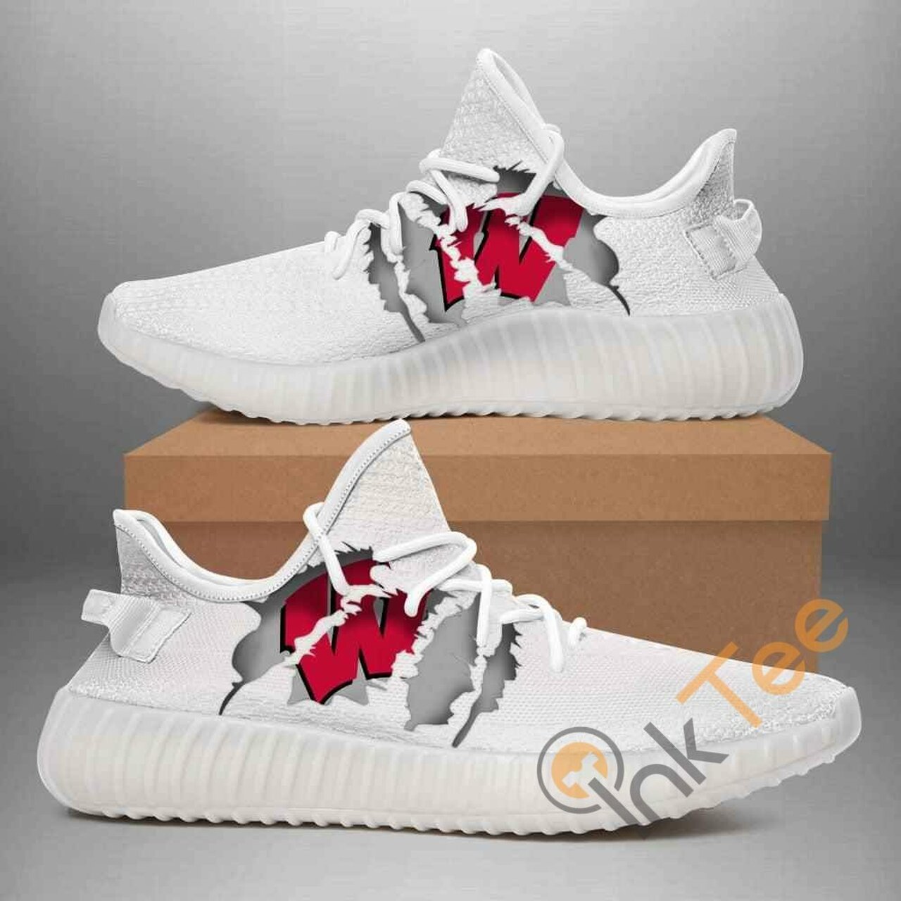 JWFancy Wisconsin Badgers Yeezy Boost Shoes For Men And Women