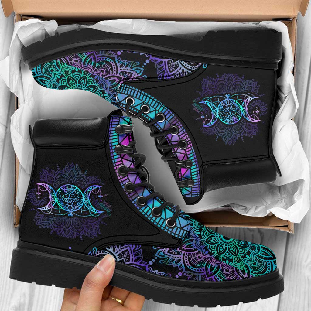JWFancy Witch Purple Moon Boots Shoes For Men And Women