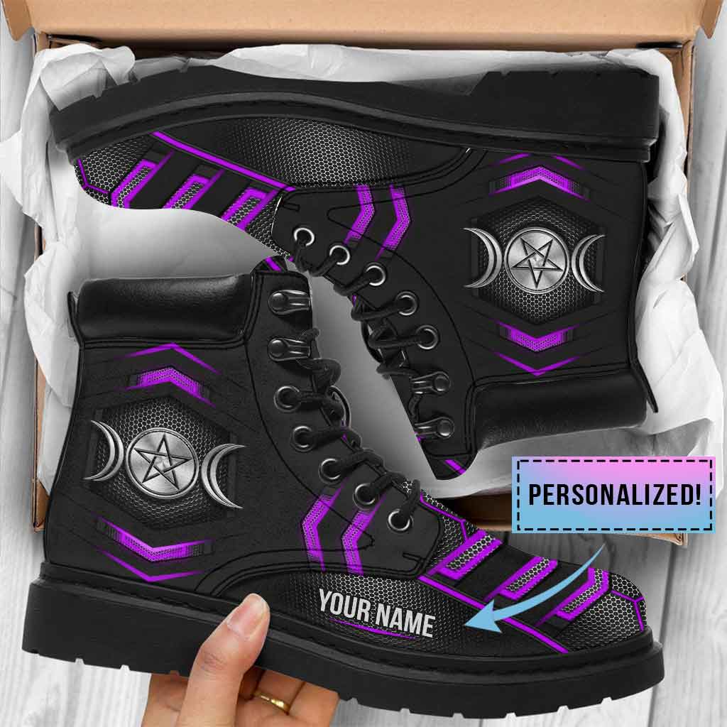 JWFancy Witch Triple Moon Symbol Boots Shoes For Men And Women