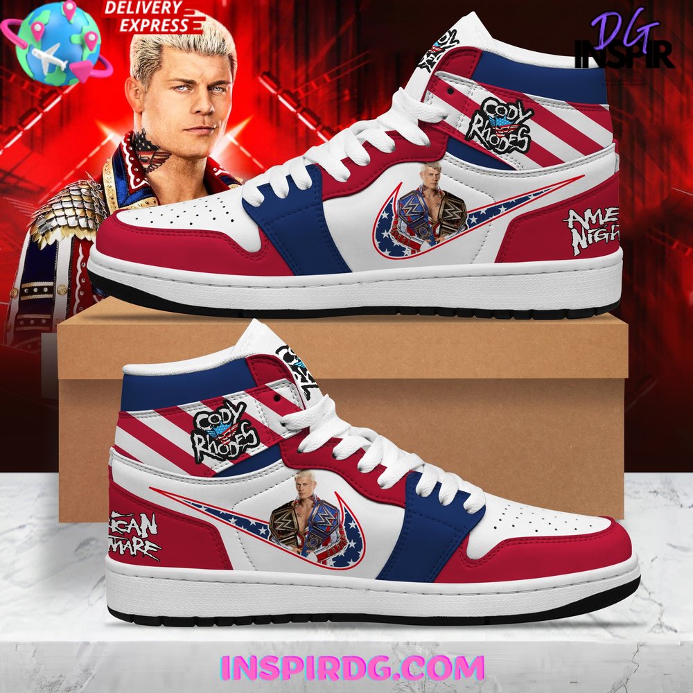 JWFancy WWE American Nightmare Cody Rhodes AJ1 High Sneakers Shoes For Men And Women