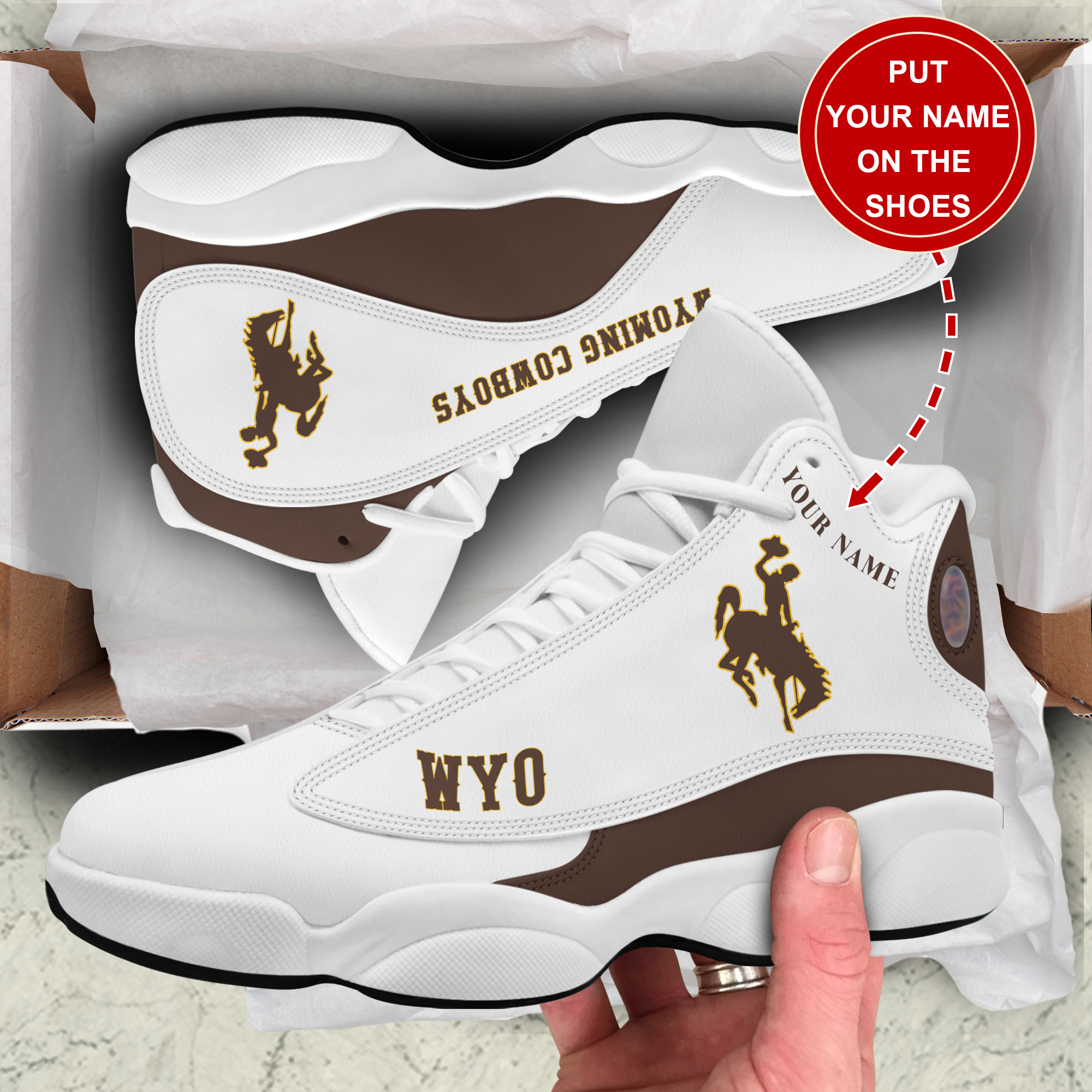 JWFancy Wyoming Cowboys AJ13 Sneakers Shoes For Men And Women