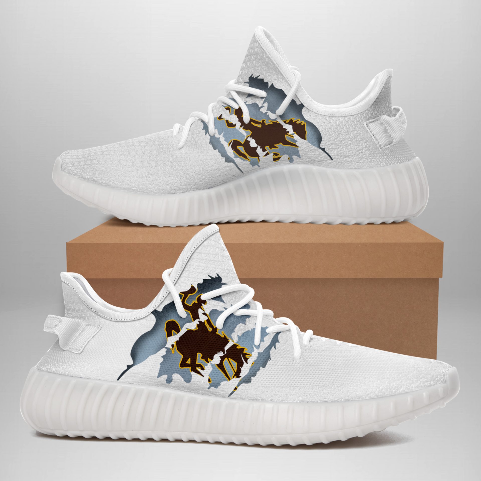 JWFancy Wyoming Cowboys Yeezy Boost Shoes For Men And Women