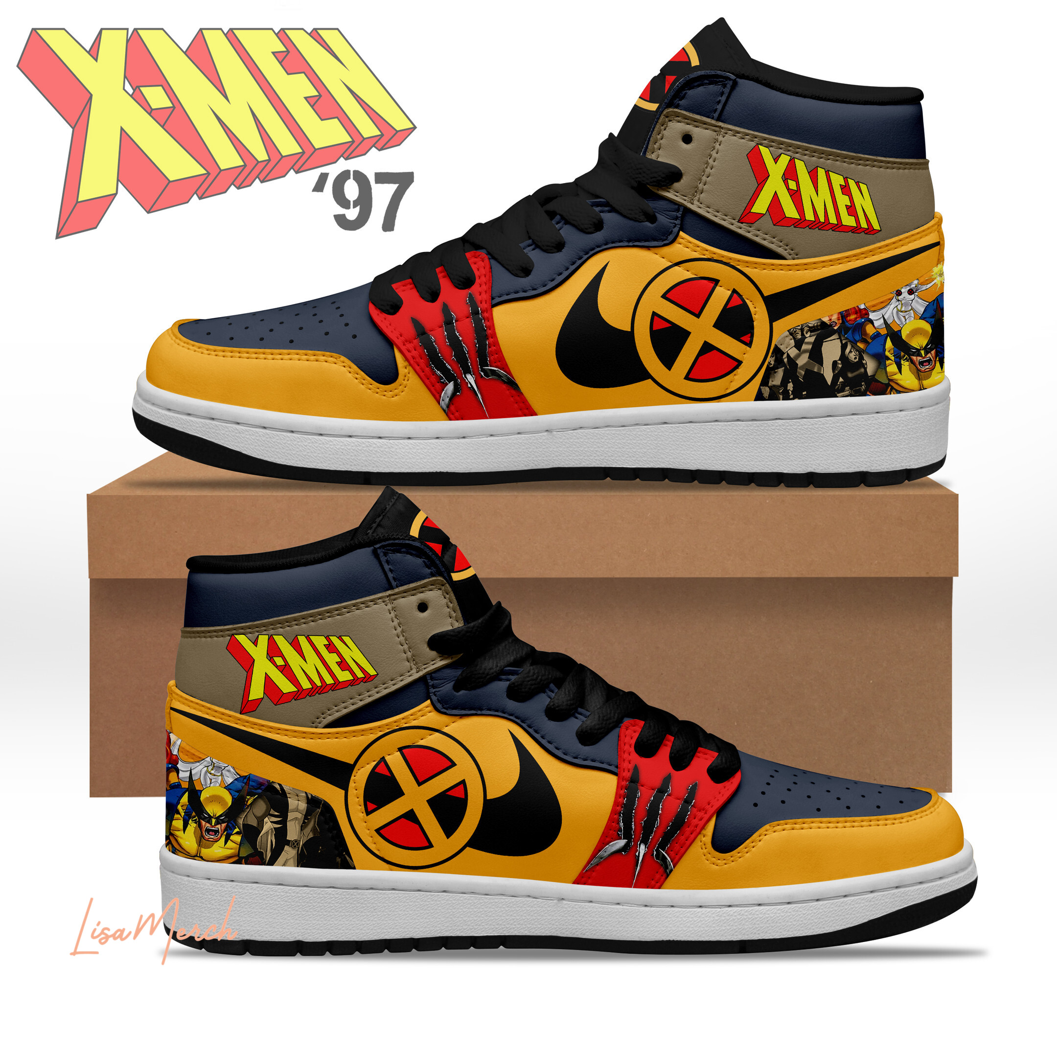 JWFancy X-Men AJ1 High Sneakers Shoes For Men And Women