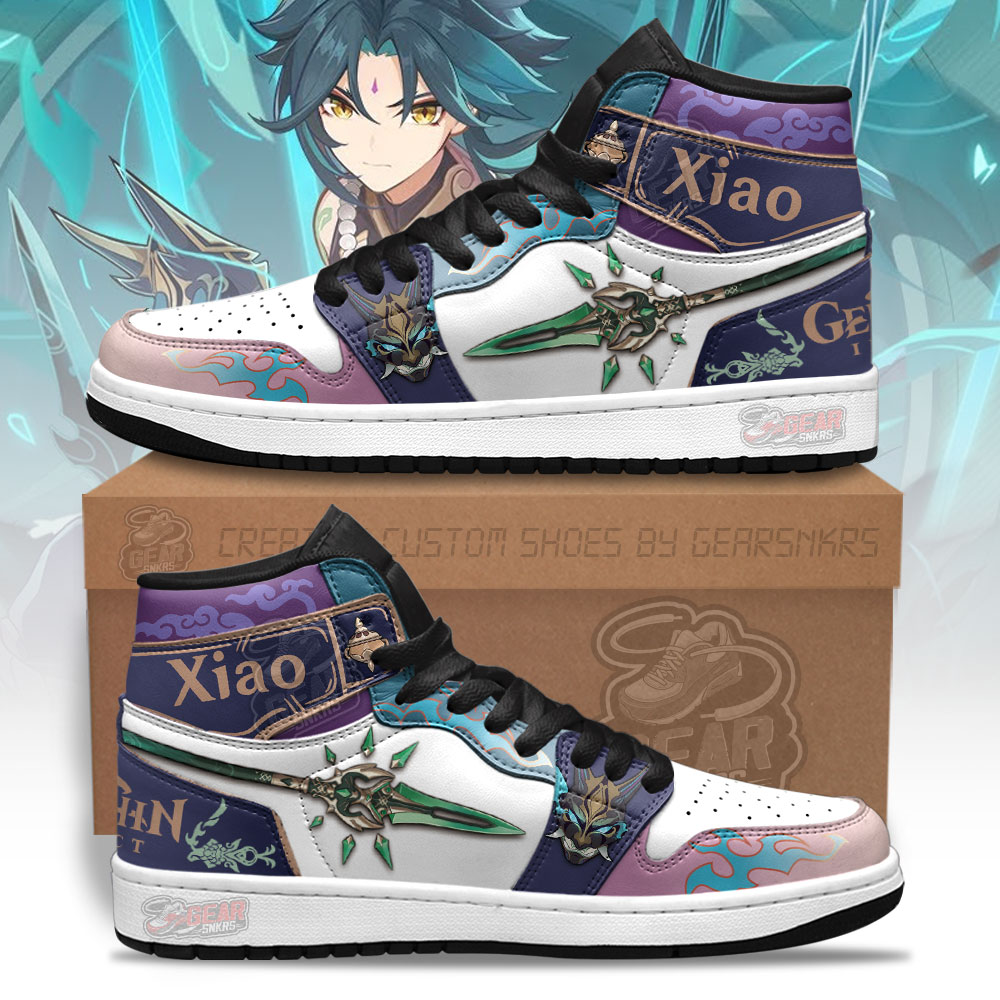 JWFancy Xiao Weapon Genshin Impact AJ1 High Sneakers Shoes For Men And Women