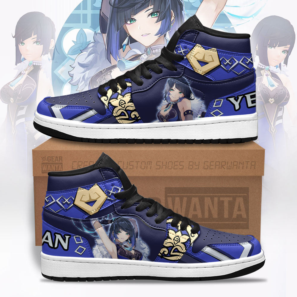 JWFancy Yelan Genshin Impact AJ1 High Sneakers Shoes For Men And Women