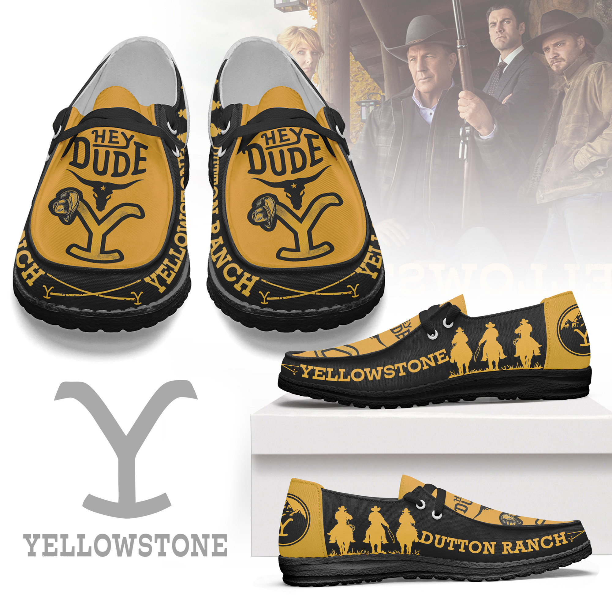 JWFancy Yellowstone – Custom Name Hey Dude