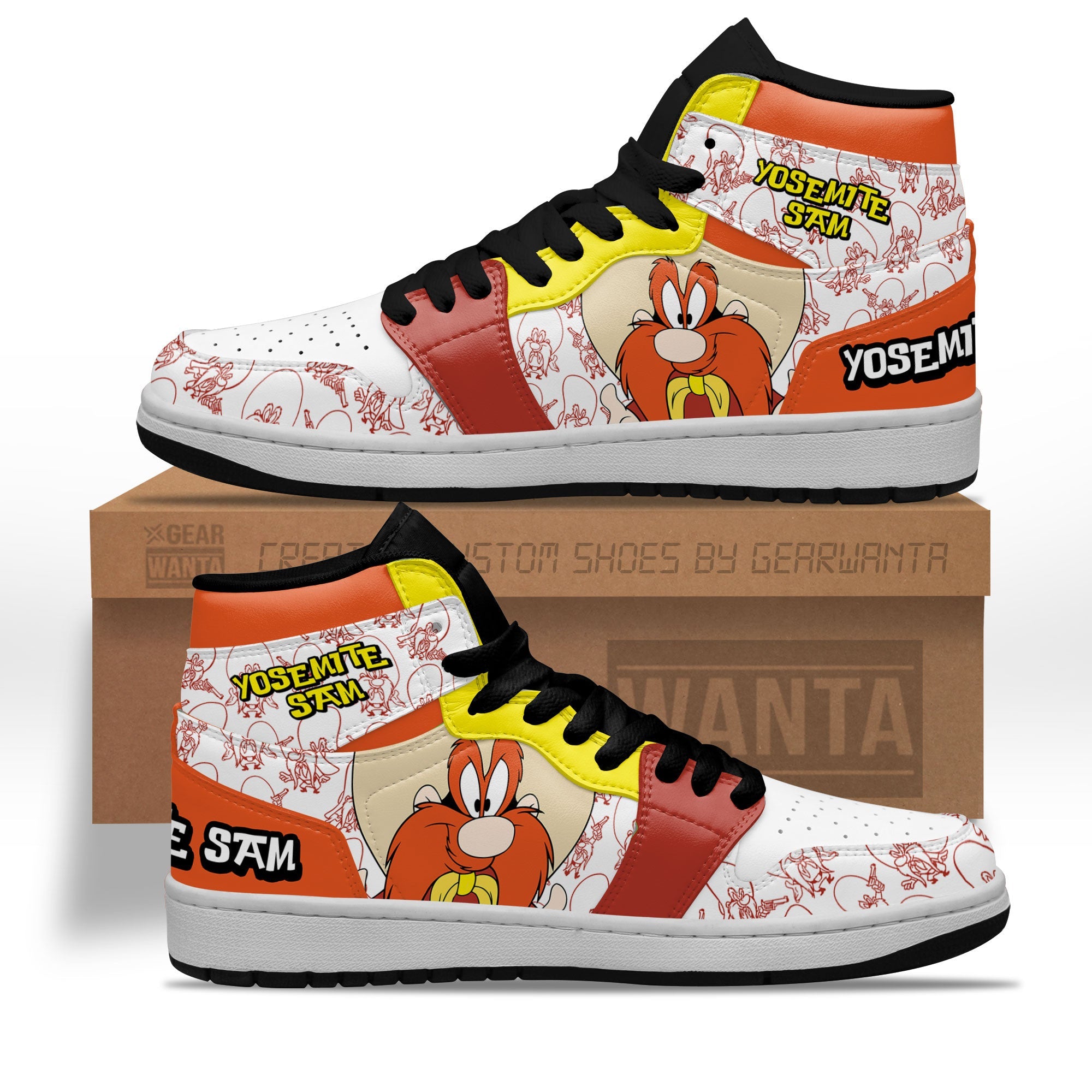 JWFancy Yosemite Sam AJ1 High Sneakers Shoes For Men And Women