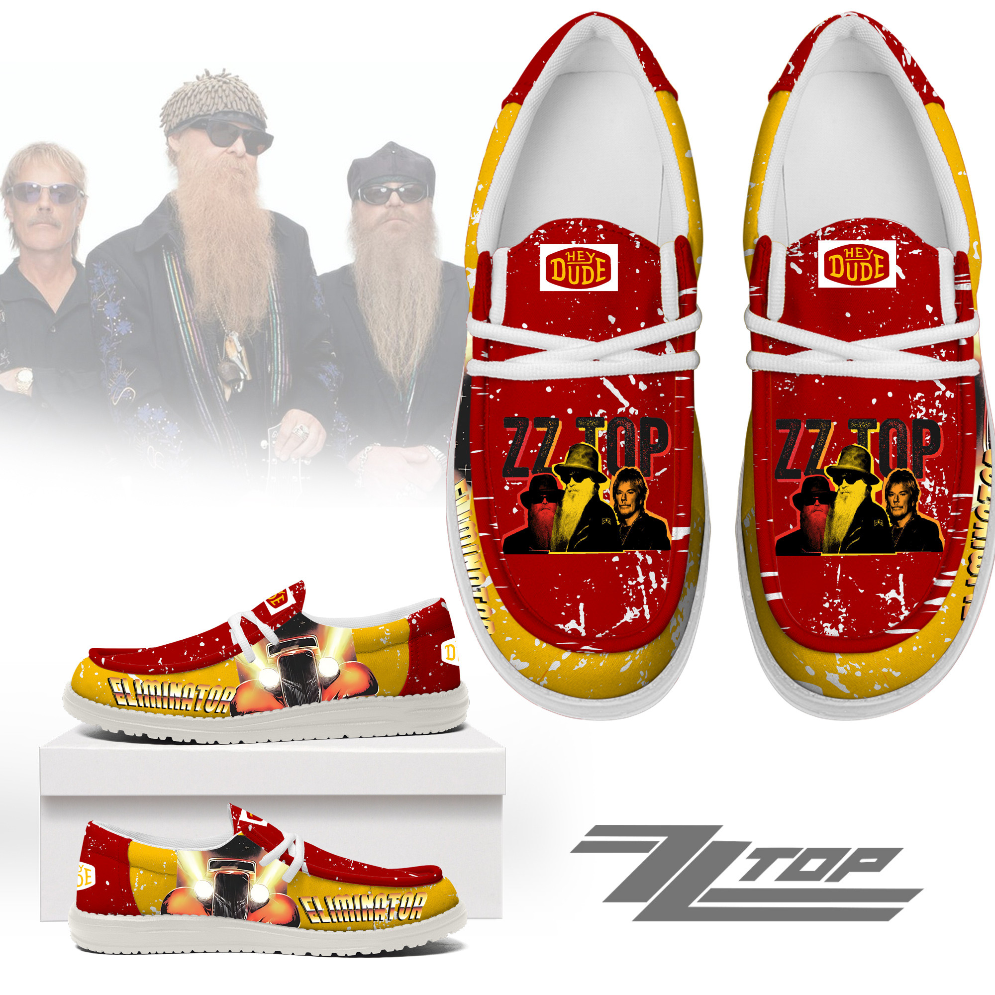 JWFancy ZZ Top Hey Dude Shoes Wally Men's Lace Up Loafers Comfortable For Men And Women
