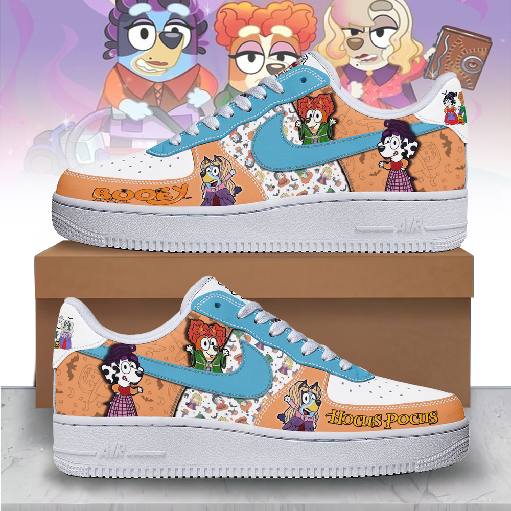 JWFancy Bluey Hocus Pocus x Halloween Air Low-Top Sneakers Shoes For Men And Women