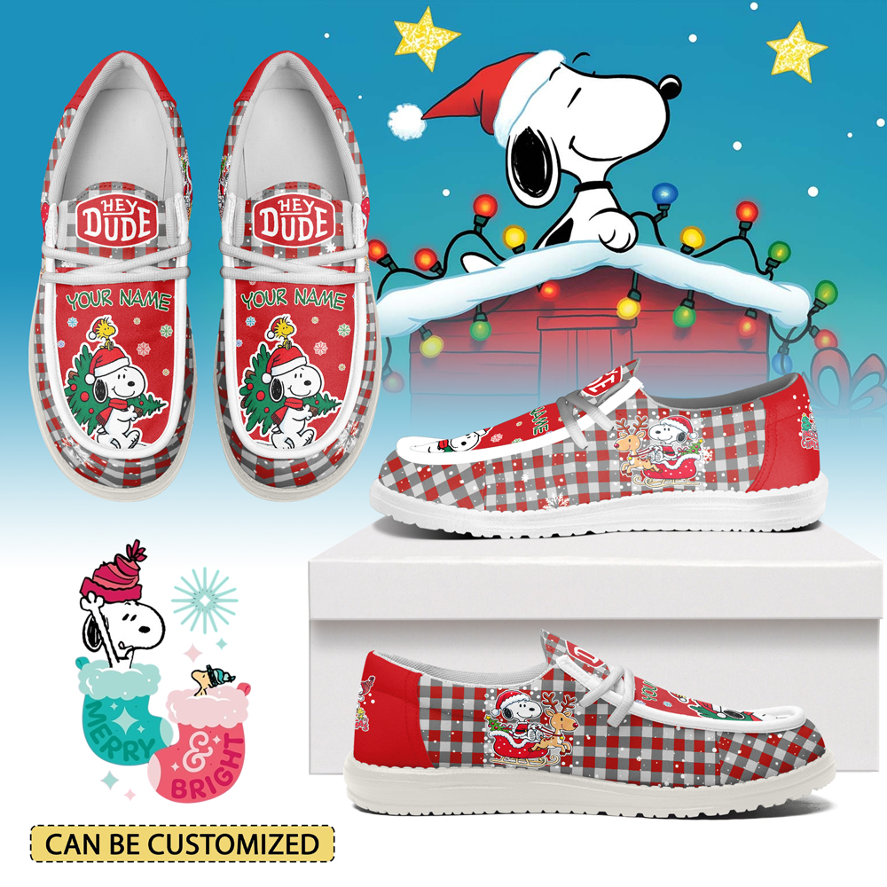 JWFancy Snoopy x Christmas Personalized Hey Dude Shoes For Men And Women