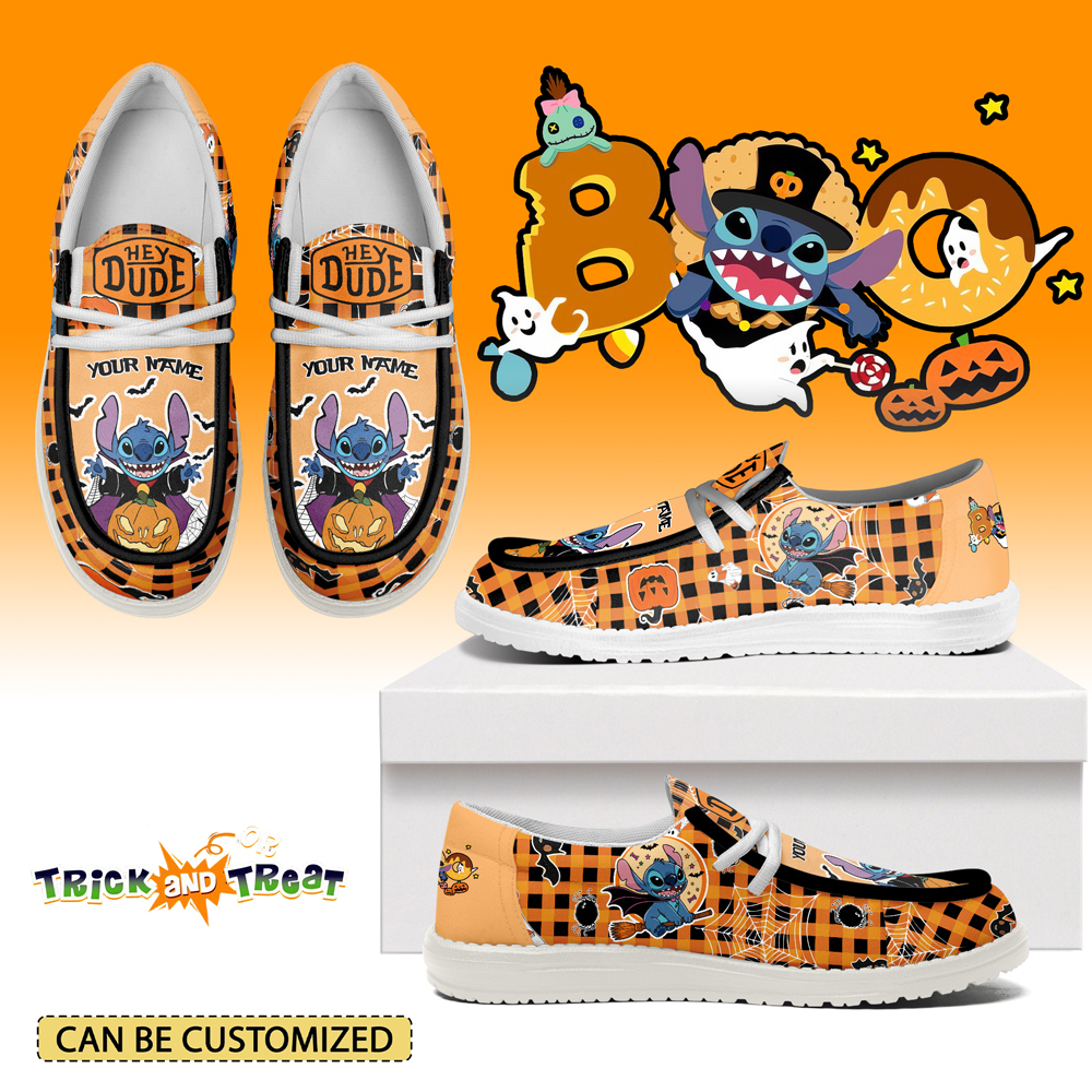 JWFancy Stitch x Halloween Personalized Hey Dude Shoes For Men And Women