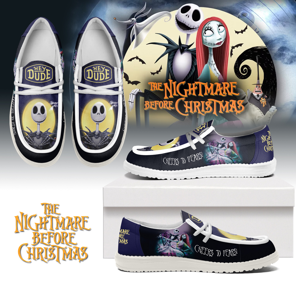 JWFancy The Nightmare Before Christmas x Halloween Personalized Hey Dude Shoes For Men And Women