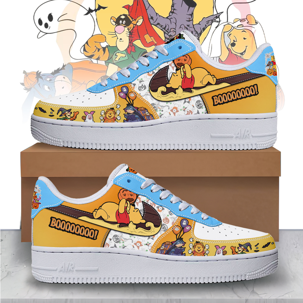 JWFancy Winnie the Pooh x Halloween Air Low-Top Sneakers Shoes For Men And Women