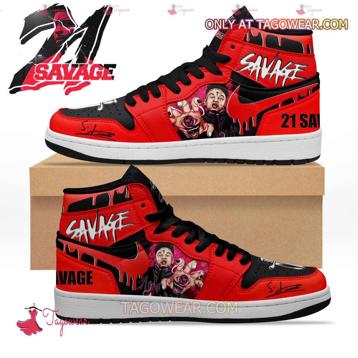 JWFancy 21 Savage  AJ1 High Sneakers Shoes For Men And Women
