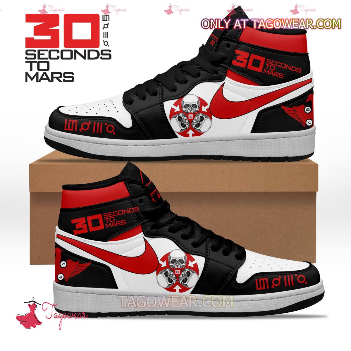 JWFancy 30 Seconds To Mars  AJ1 High Sneakers Shoes For Men And Women