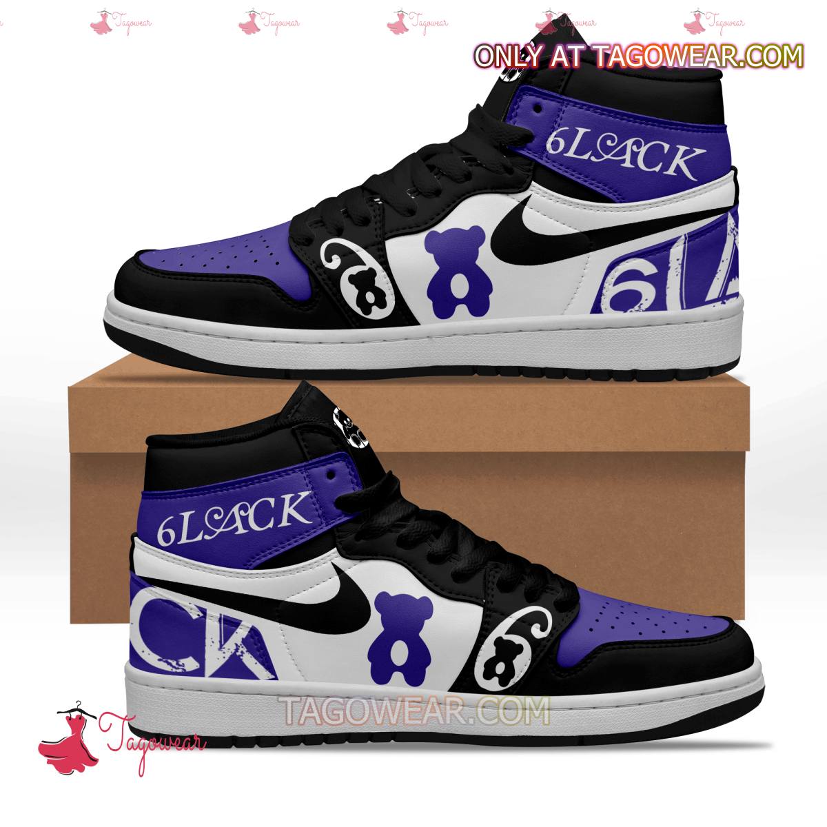 JWFancy 6lack Bear  AJ1 High Sneakers Shoes For Men And Women