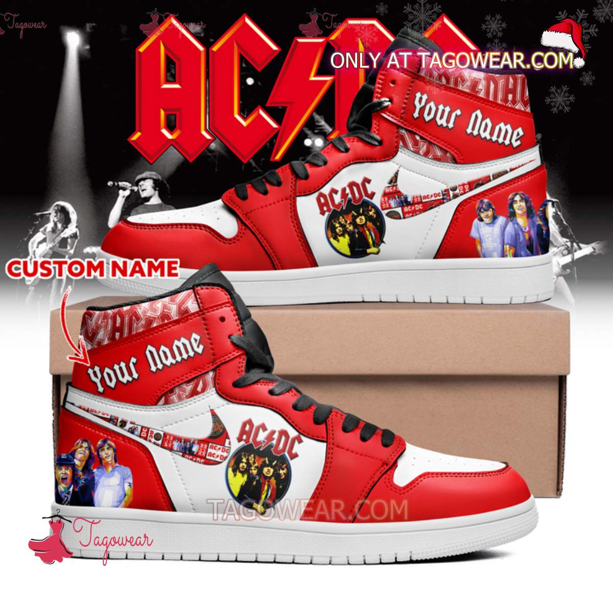 JWFancy AC/DC Rock AJ1 High Sneakers Shoes For Men And Women