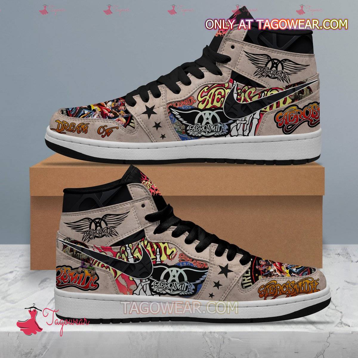 JWFancy Aerosmith AJ1 High Sneakers Shoes For Men And Women