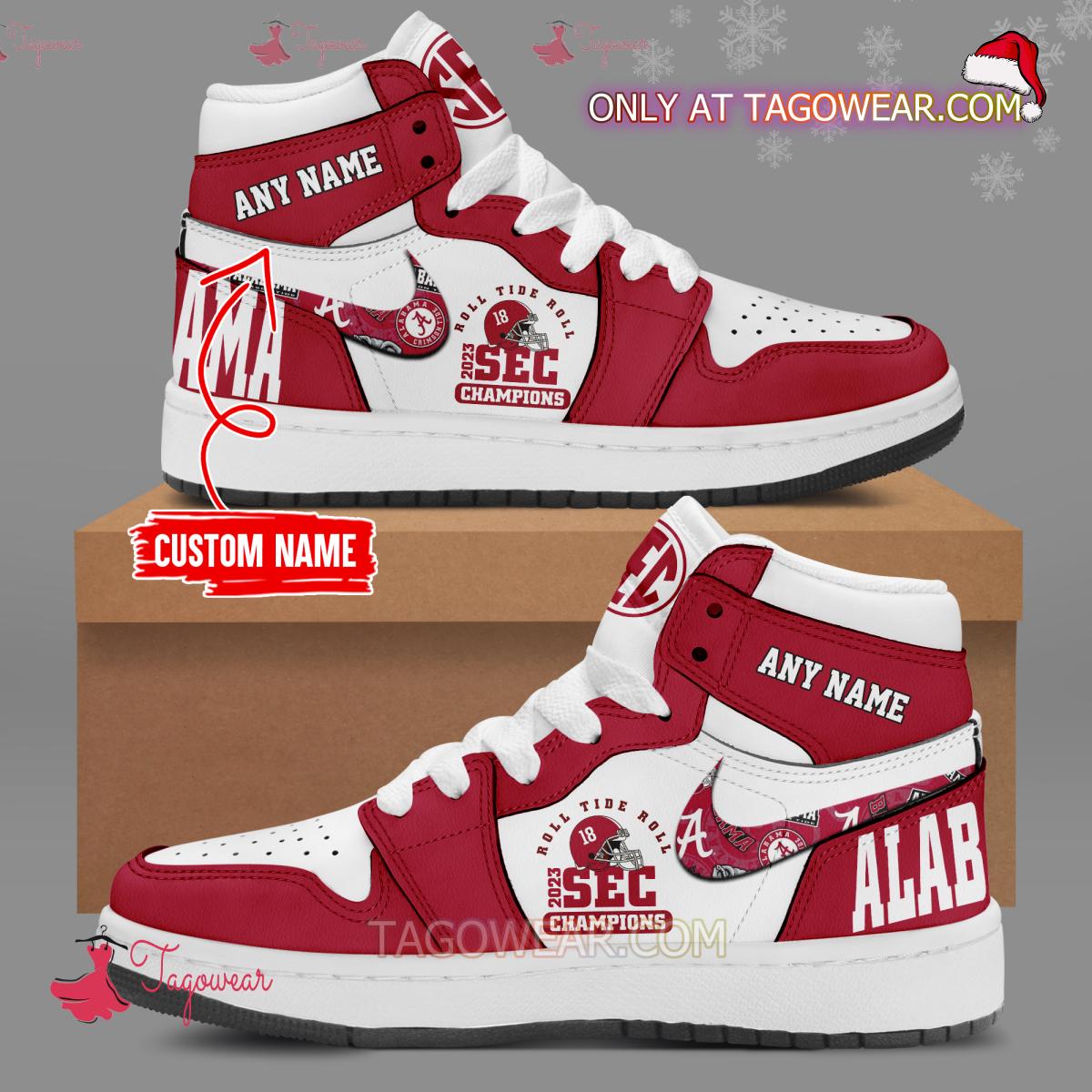 JWFancy Alabama Crimson Tide AJ1 High Sneakers Shoes For Men And Women