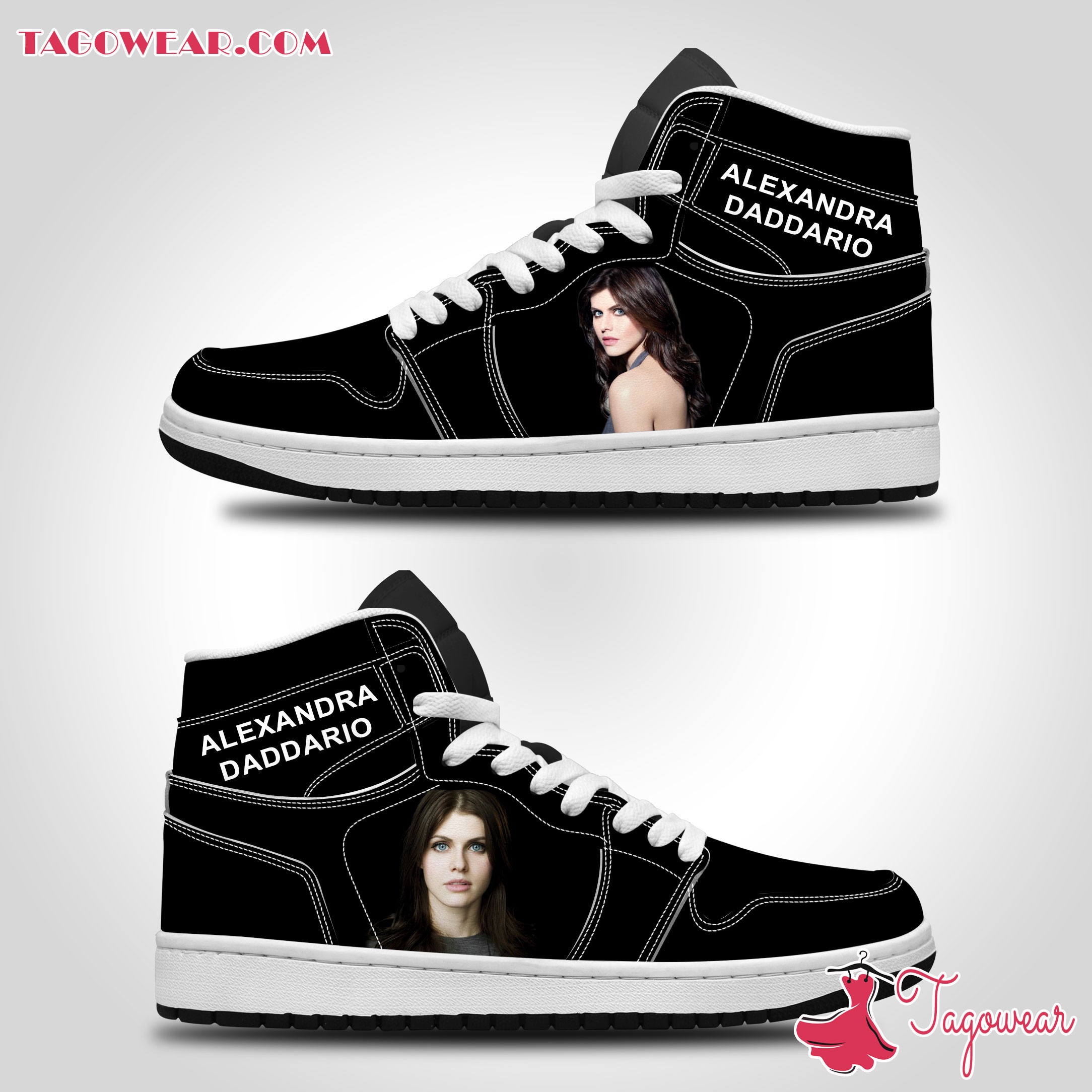JWFancy Alexandra Daddario AJ1 High Sneakers Shoes For Men And Women