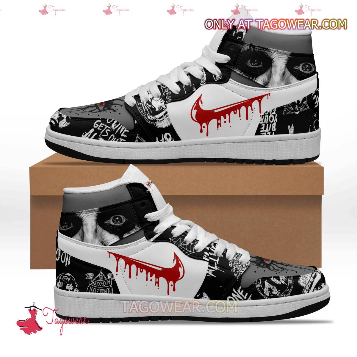 JWFancy Alice Cooper AJ1 High Sneakers Shoes For Men And Women