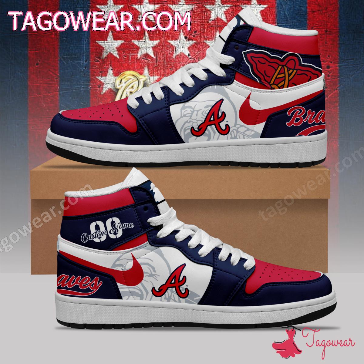 JWFancy Atlanta Braves AJ1 High Sneakers Shoes For Men And Women