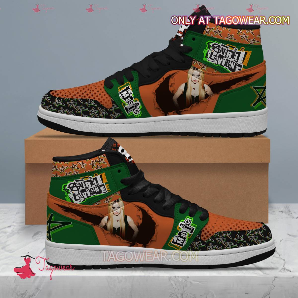 JWFancy Avril Lavigne AJ1 High Sneakers Shoes For Men And Women
