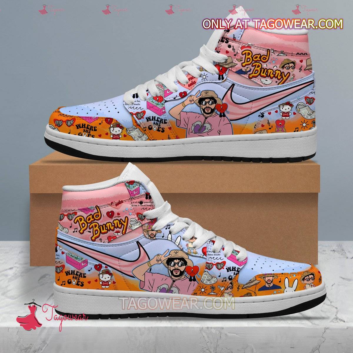 JWFancy Bad Bunny AJ1 High Sneakers Shoes For Men And Women