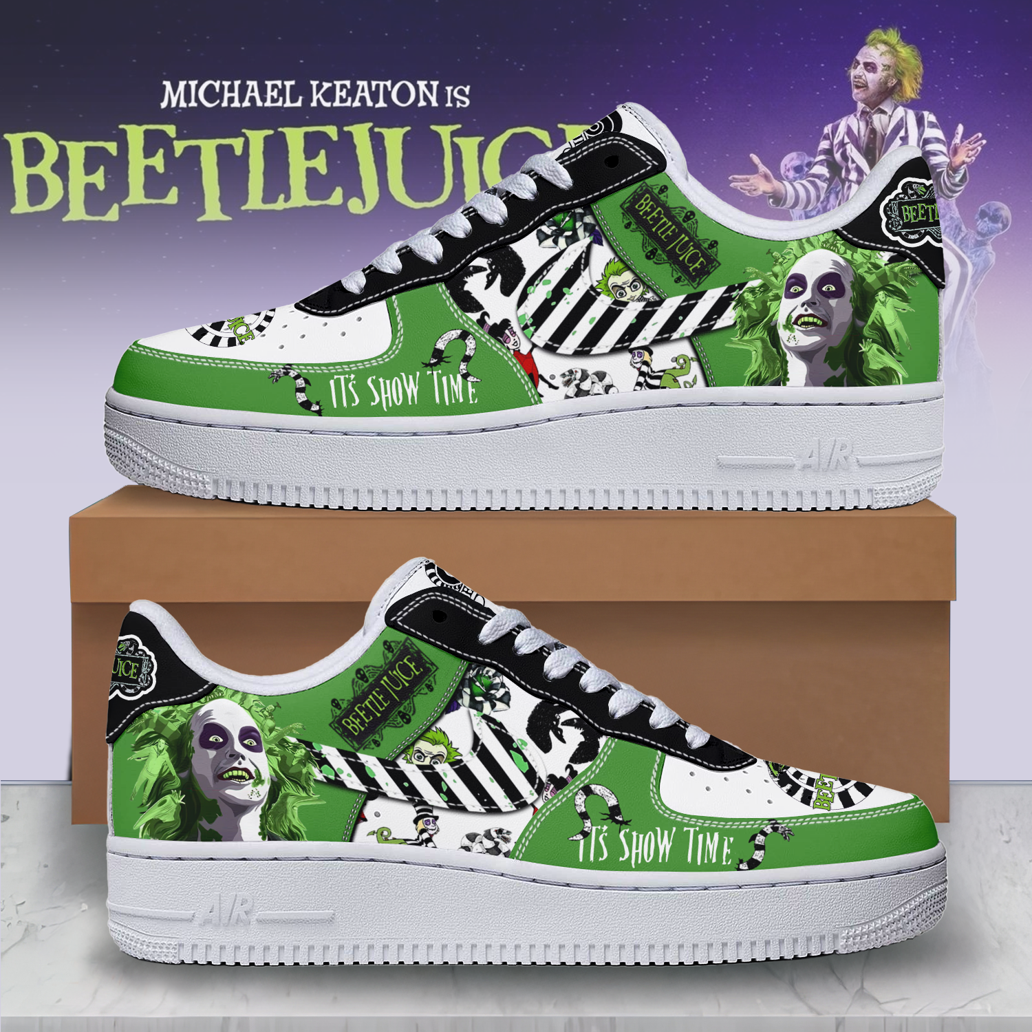 JWFancy Beetlejuice x Halloween Air Low-Top Sneakers Shoes For Men And Women