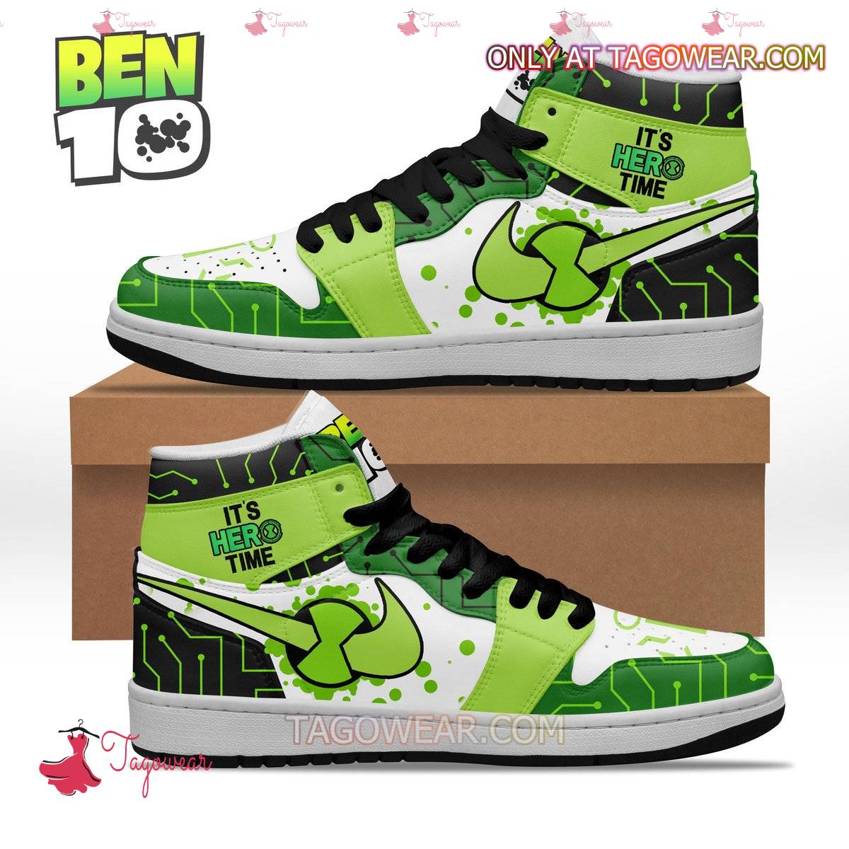 JWFancy Ben 10 AJ1 High Sneakers Shoes For Men And Women