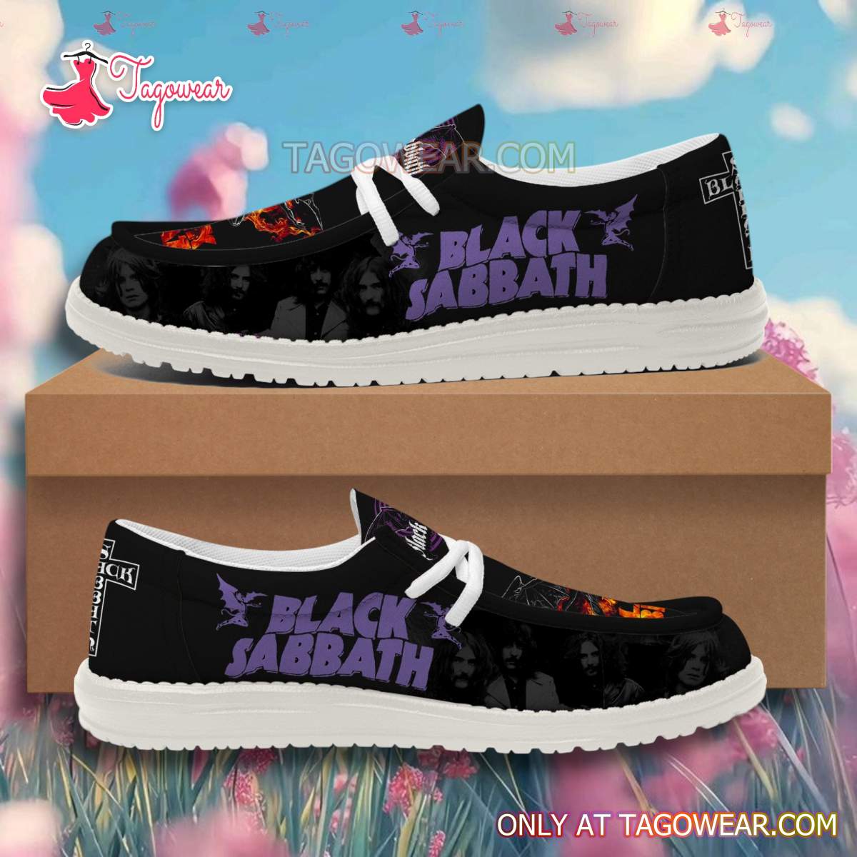 JWFancy Black Sabbath Hey Dude Shoes Wally Men’s Lace Up Loafers Comfortable For Men And Women