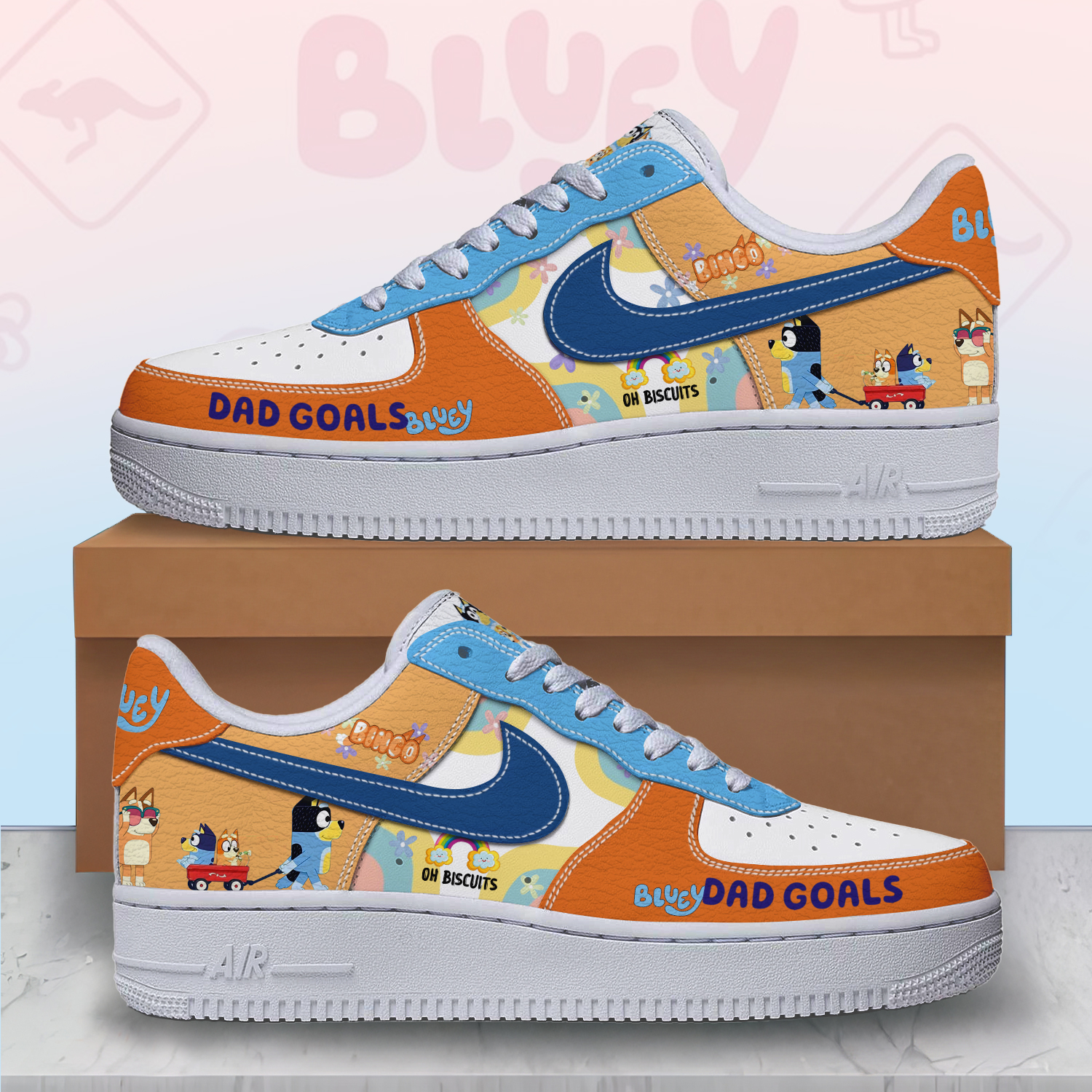 JWFancy Bluey Air Low-Top Sneakers Shoes For Men And Women