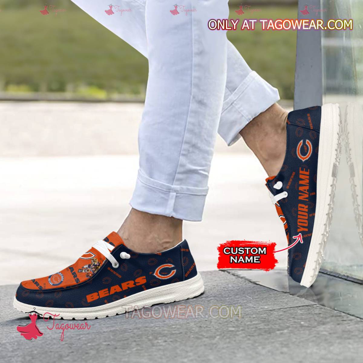 JWFancy Chicago Bears Personalized Hey Dude Shoes For Men And Women
