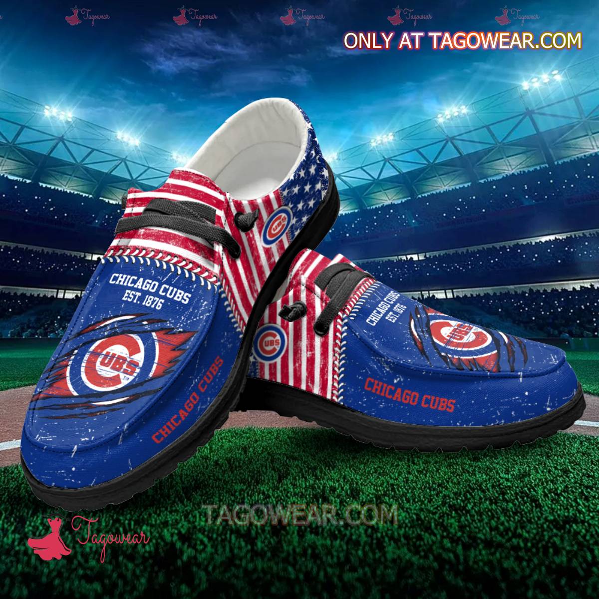 JWFancy Chicago Cubs Hey Dude Shoes Wally Men’s Lace Up Loafers Comfortable For Men And Women