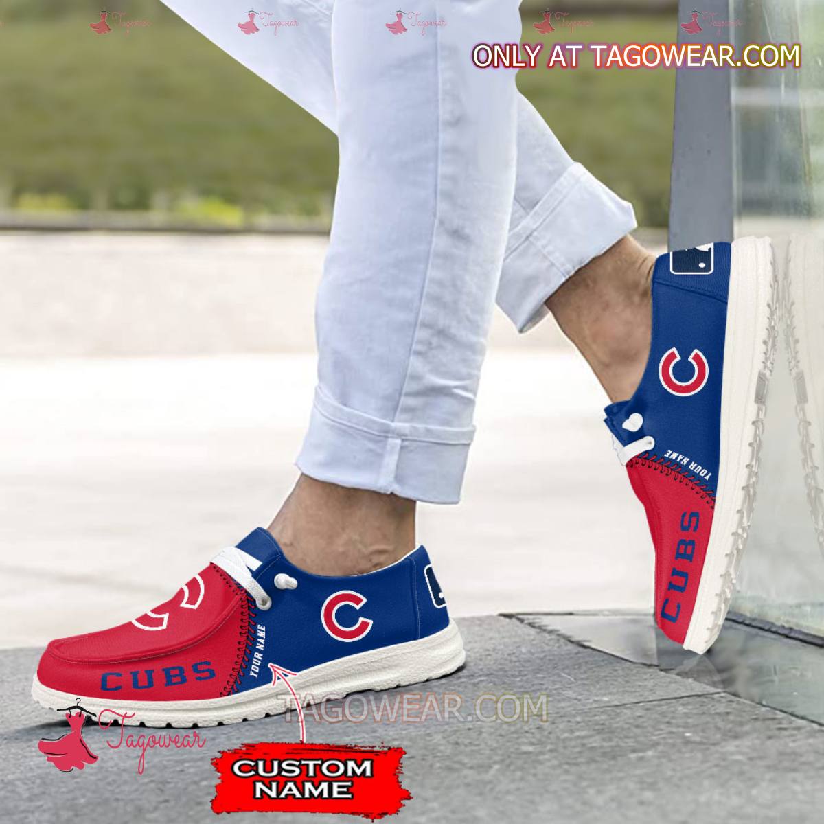 JWFancy Chicago Cubs Hey Dude Shoes Wally Men’s Lace Up Loafers Comfortable For Men And Women