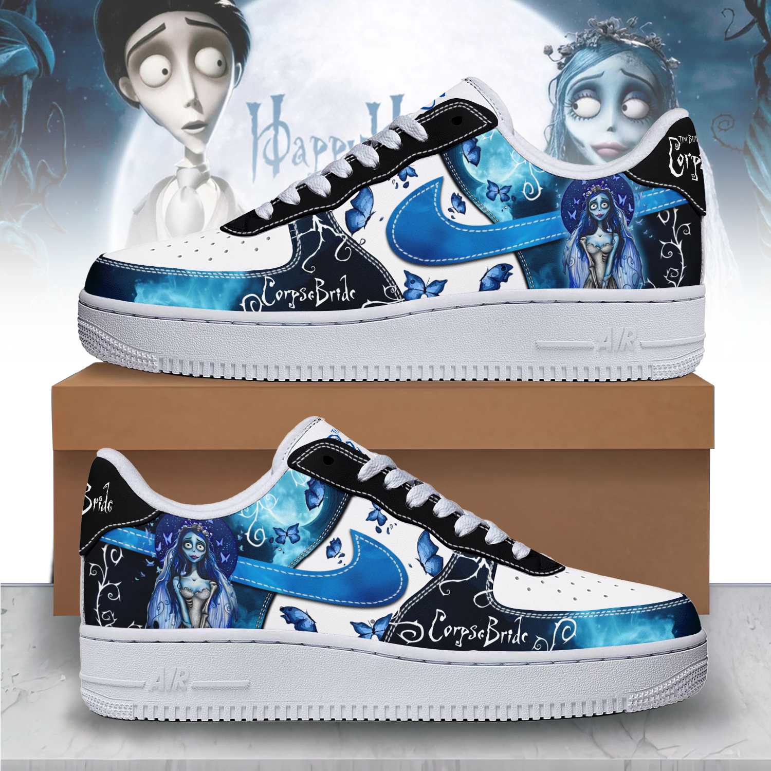 JWFancy Corpse Bride x Halloween Air Low-Top Sneakers Shoes For Men And Women