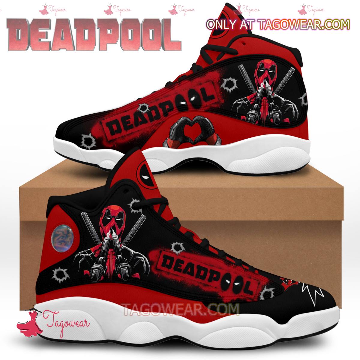 JWFancy Deadpool AJ13 Sneakers Shoes For Men And Women