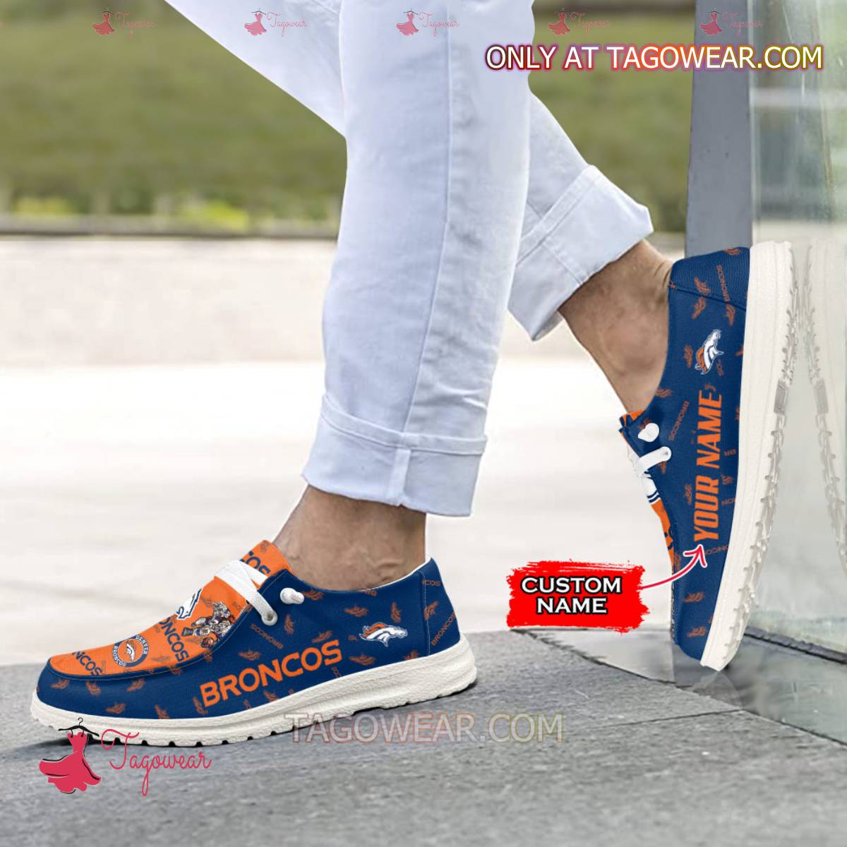 JWFancy Denver Broncos Personalized Hey Dude Shoes For Men And Women