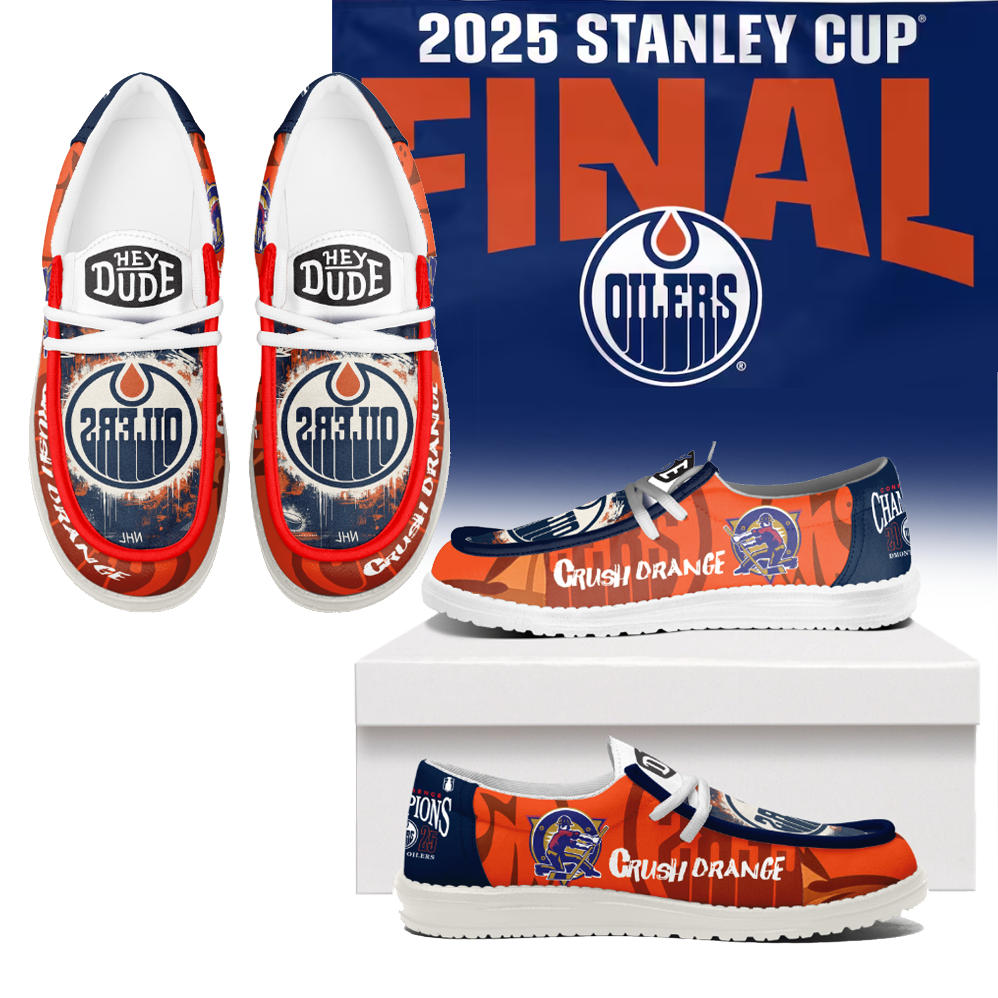 JWFancy Edmonton Oilers Hey Dude Shoes Gift For Fans