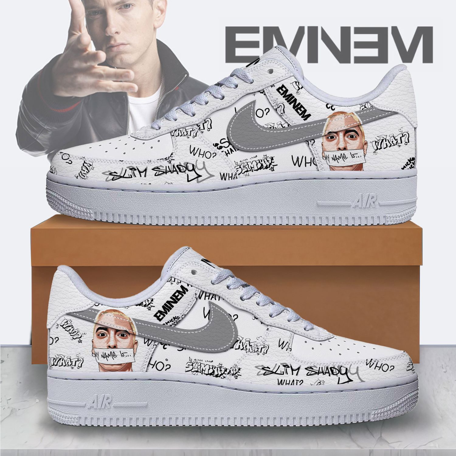 JWFancy Eminem Air Low-Top Sneakers Shoes For Men And Women